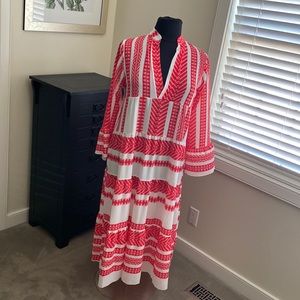 Red and white summer dress or cover up